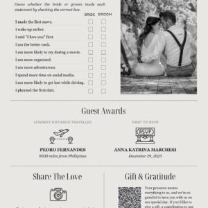 Wedding & Party Newspaper Template – Editable Vintage Art Deco Keepsake – Printable Wedding Program