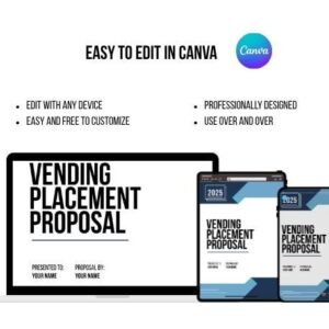 Vending Machine Placement Proposal: Editable Canva Business Plan Template (PDF)