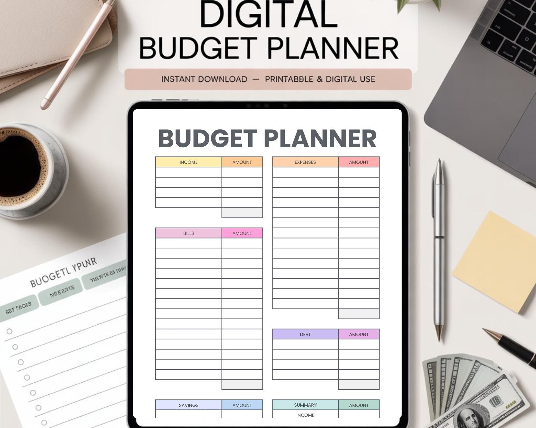 Master Your Finances Effortlessly with this Easy-to-Use Finance Tracker (Editable, Instant Download)