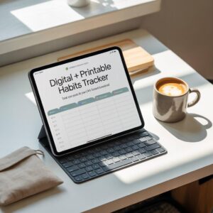 Minimalist Yearly Habit Tracker: Printable A4 PDF for Wellness