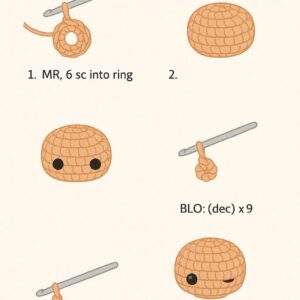 Jellyfish Crochet Pattern | Easy Starter Version | Beginner Amigurumi PDF & Word Tutorial | Instant Download