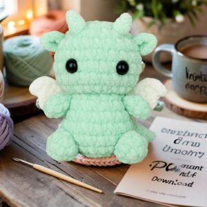 Pocket Dragon Crochet Pattern: Easy Amigurumi Plushie (PDF & Word File)