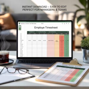 Employee Time Tracker Excel Template: Weekly/Bi-Weekly Hour Log (Instant Download