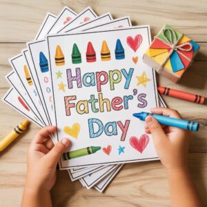Father's Day Worksheet: Kids Handwriting & Drawing Activity (PDF Download)