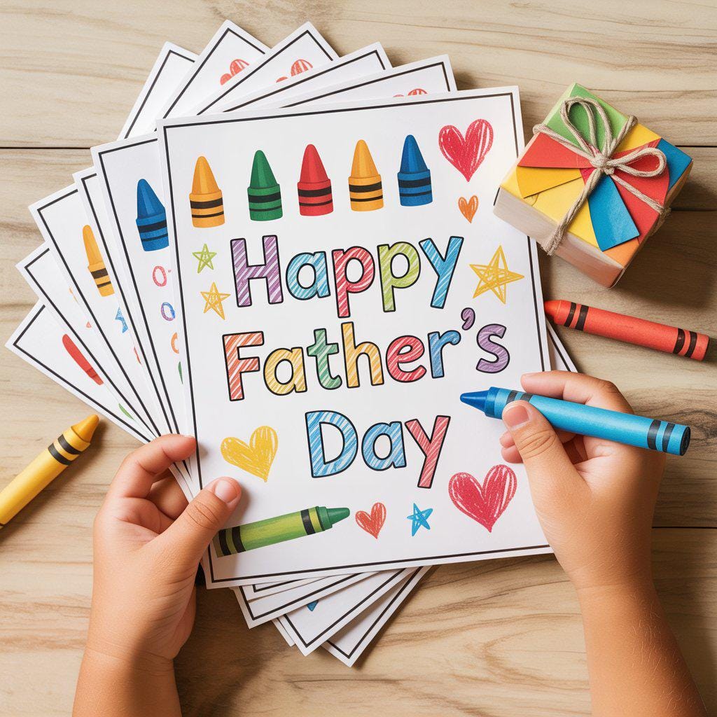 Father's Day Worksheet: Kids Handwriting & Drawing Activity (PDF Download)