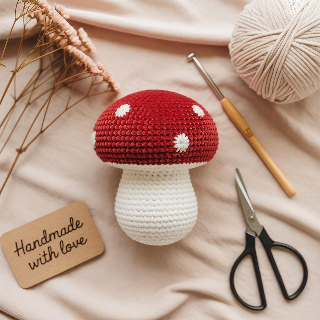 Crochet Mushroom Plushie Pattern: Beginner-Friendly Amigurumi (PDF + Word File)