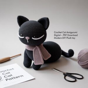 Crochet Cat Amigurumi Pattern: Plush Kitty DIY Tutorial (PDF & Word)