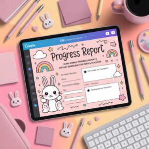 Editable Student Progress Report Template: Printable Homeschool Report Card (A4/US Letter PDF Download