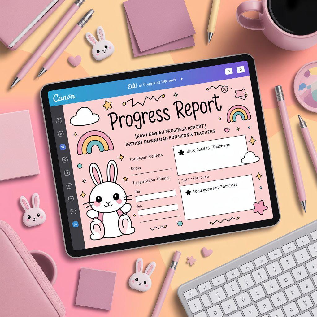 Editable Student Progress Report Template: Printable Homeschool Report Card (A4/US Letter PDF Download