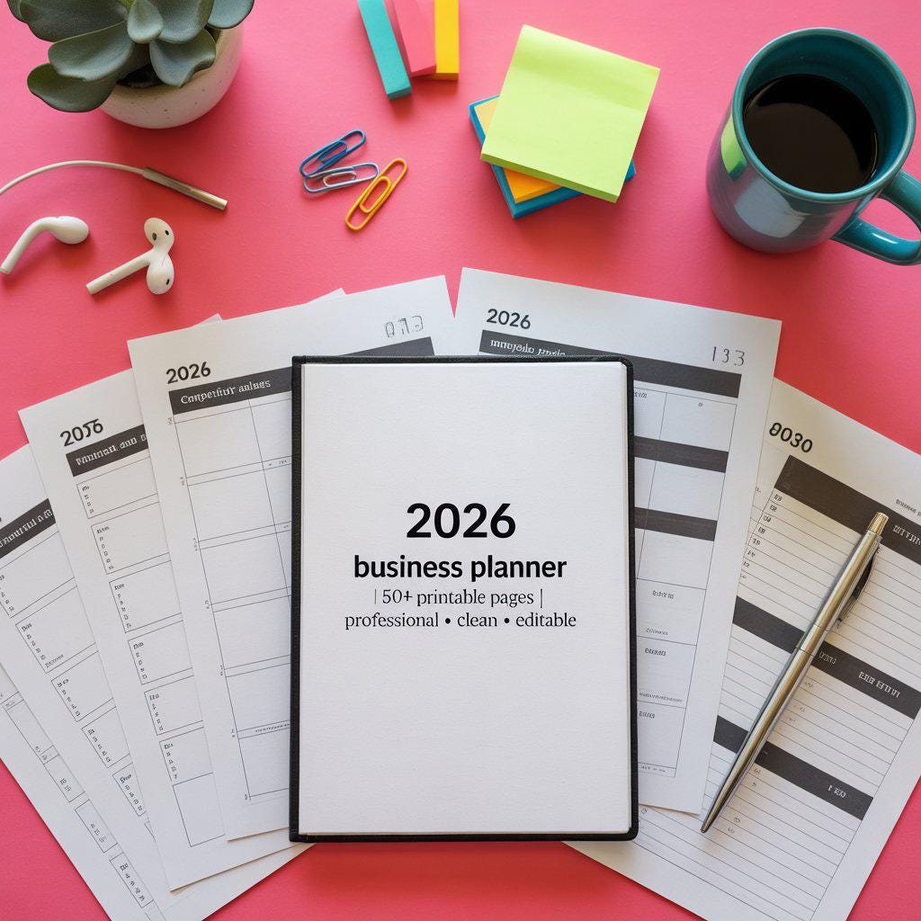 2026 Business Planner: Printable Entrepreneur Organizer (PDF Download)