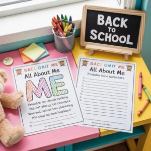 All About Me Worksheet: Back to School Activity, Homeschool Printable (PDF Download)