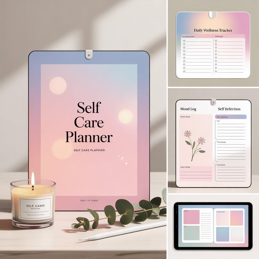 Korean Self-Care Planner – Wellness Journal, Canva Editable (PDF Download)