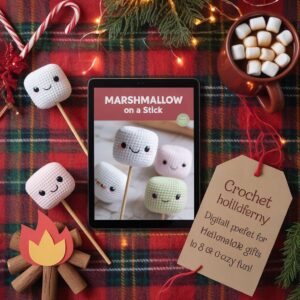 Marshmallow on a Stick Crochet Pattern | Food Plushie Amigurumi (Digital Download)