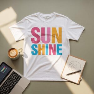 Retro Sunshine T-Shirt Design: Summer Vibes Print (PNG JPG PDF Download