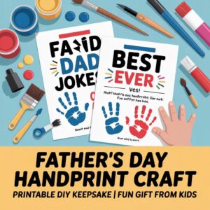 Father's Day Handprint Art: DIY Keepsake Gift (Digital Download, A4/US Letter Sizes)