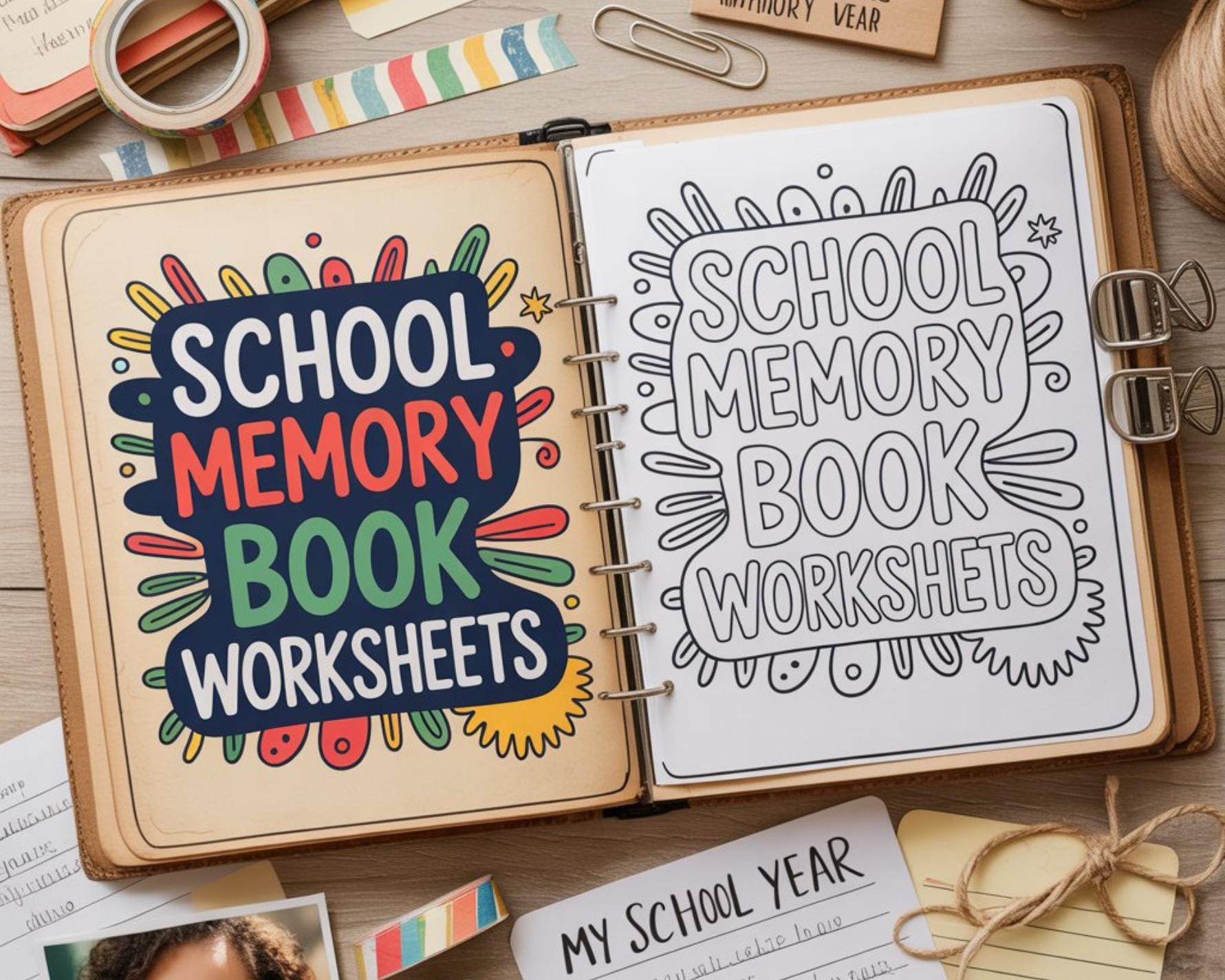 School Memory Book Worksheet: Student Reflection Keepsake (PDF Downloadable Template)