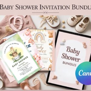 Editable Baby Shower Invitation Template: Printable Canva Card (Instant Download)