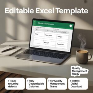 Wiederholfehler Tracker Excel Vorlage | Quality Defect Log Template | Recurring Issue Tracker for Manufacturing & QA Teams