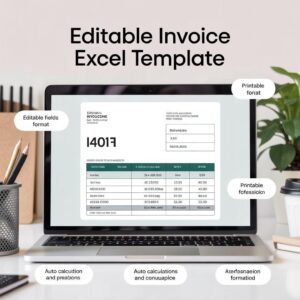Invoice Excel Template | Small Business Billing Spreadsheet | Editable & Automated Invoicing Tool | Instant Download