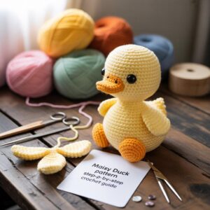 Maisy Style Duck Crochet Pattern PDF | Amigurumi Duck Plush Toy Tutorial | Beginner Friendly Crochet Animal Pattern Instant Download