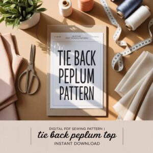 Tie Back Peplum Top Crochet Pattern | Summer Tank Top PDF + Word Digital Download