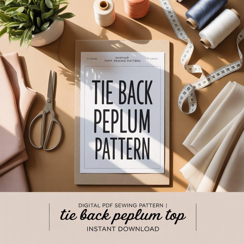 Tie Back Peplum Top Crochet Pattern | Summer Tank Top PDF + Word Digital Download