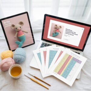 Mermaid Mouse Crochet Pattern PDF | Amigurumi Plush Toy DIY Pattern | Cute Stuffed Animal Crochet Instructions Instant Download