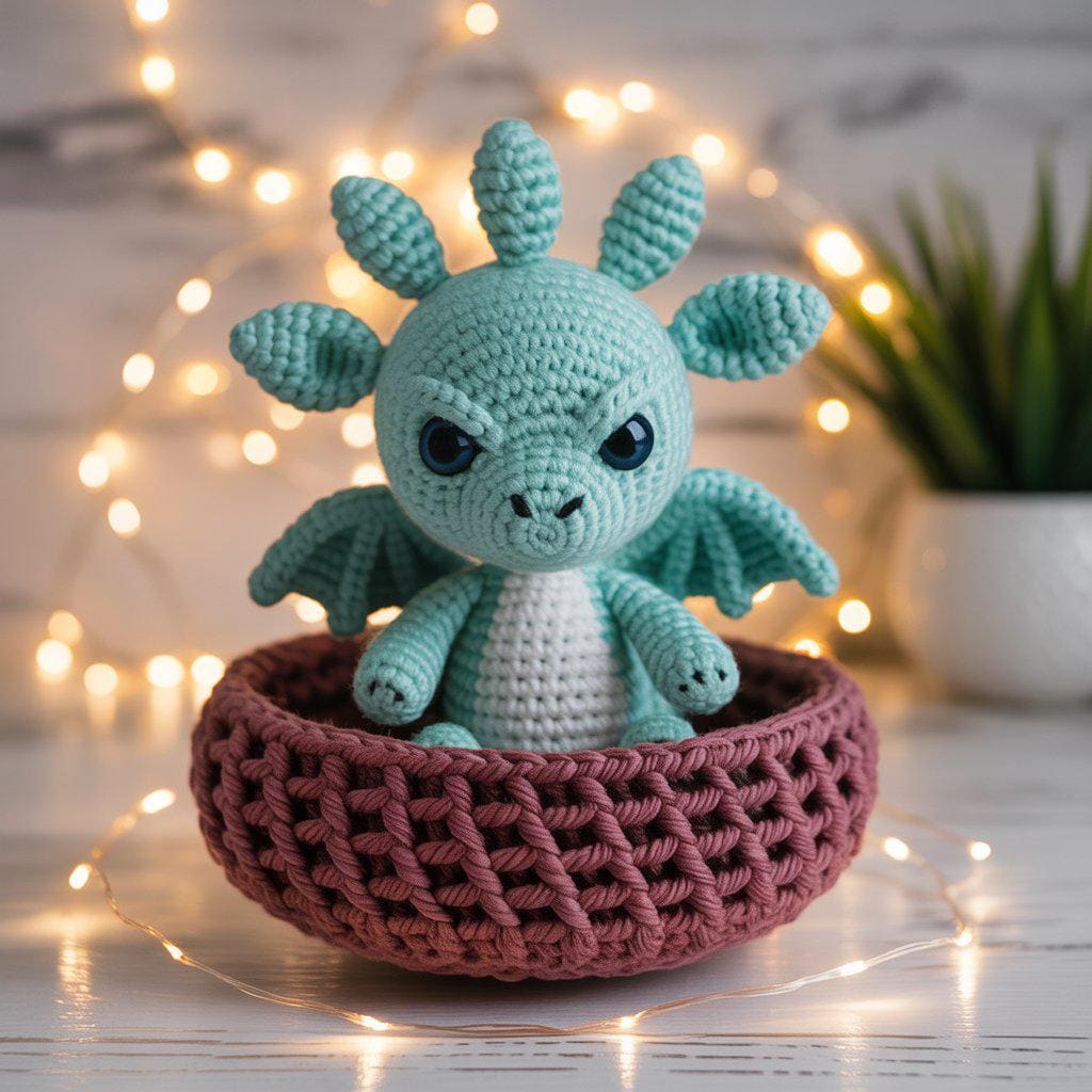 The Dragon Nest Egg Crochet Pattern | Amigurumi Fantasy Plush PDF + Word