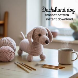 Dachshund Dog Crochet Pattern | Amigurumi Puppy PDF + Word Digital Download