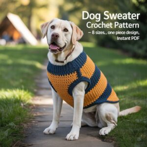 Top Down Dog Sweater Crochet Pattern | Easy Pet Clothing PDF + Word