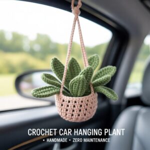 Crochet Car Hanging Plant Pattern | Mini Plant Decor PDF Word