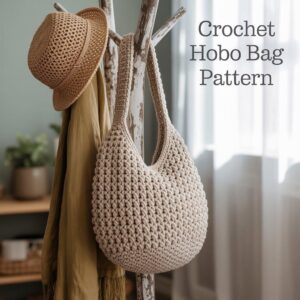 Beginner Crochet Tote Bag Pattern PDF | Cotton Hobo Purse DIY Guide | Easy Handmade Bag Tutorial for Women