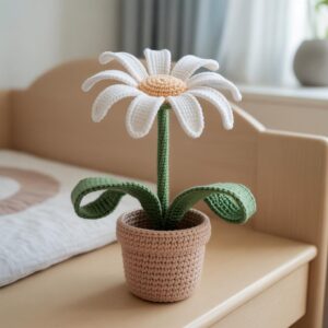 Whisper Lily Pot Crochet Pattern: Flower Plant Decor (PDF + Word)
