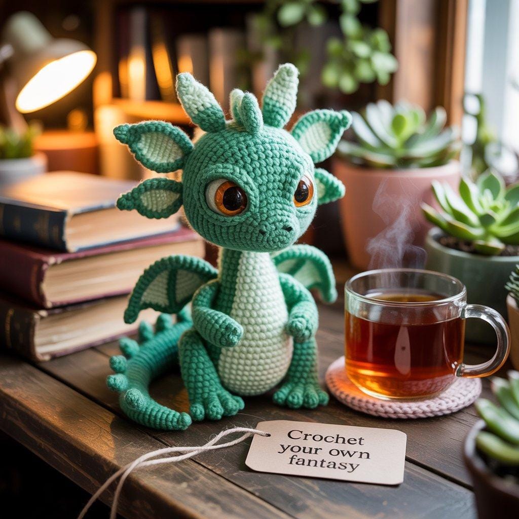 Forest Dragon Amigurumi Crochet Pattern | Fantasy Plush DIY PDF + Word | Crochet Toy Tutorial