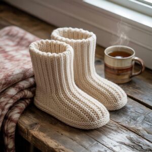 Button Boots Knit and Crochet Pattern: Cozy Slipper DIY (PDF + Word)