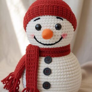 Easy Crochet Snowman Pattern: Amigurumi Toy (PDF + Word)