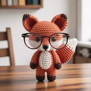 Fox Eyeglasses Holder Crochet Pattern | Animal Glasses Stand (PDF + Word)